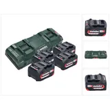 Metabo Basis Set 4x Li-Power Akkupack 18 V 4,0 Ah CAS Li-Ion Akku ( 4x 625027000 ) + ASC 145 DUO Doppel Schnell Ladegerät ( ‭627495000 )