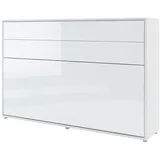MIRJAN24 Schrankbett Bed-Concept BC-05 Horizontal 120x200 (Leistenlattenrost aus Holz) Beleuchtung als Option, 211x46-148x138 cm weiß