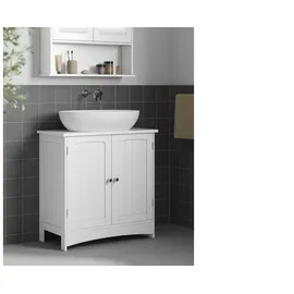 VASAGLE Waschbeckenunterschrank 2 Türen 60,0 x 60,0 x 30,0 cm Weiß