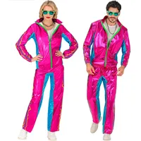 W WIDMANN MILANO Party Fashion - Kostüm Trainingsanzug, metallic, 80er Jahre Neon Outfit, Jogginganzug für Karneval & Party