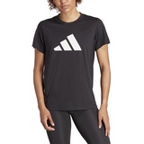 adidas Women's Train Essentials Big Performance Logo Training Tee T-Shirt, Black/White, S