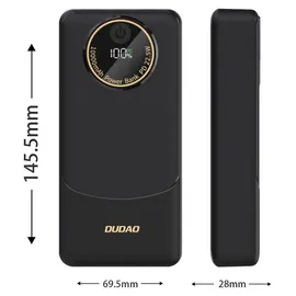 DUDAO Powerbank 20000mAh Usb-a USB-C - schwarz