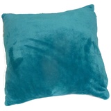 Comptoir du Linge Kissen aus Mikrofaser, 50 x 50 cm, Petrolblau, 100% Polyester, Blau-Petrol