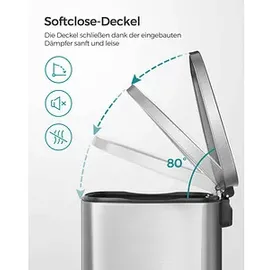 Songmics Mülleimer 50,0 l silber