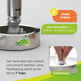 Bio Green BioGreen Paraffin Gewächshausheizung "Warmax Power 4" aus Edelstahl 300 Watt - 40 % längere Brenndauer - Silber