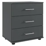 Lomadox Nachttisch TREVISO-43, Nachtschrank Betttisch Nachtkästchen Schrank 52 cm graphit schwarz