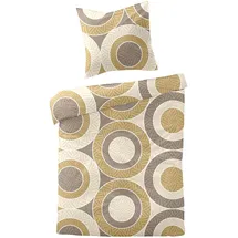 Traumschlaf Feinbiber Kreise Gold 240 x 220 cm + 2 x 80 x 80 cm