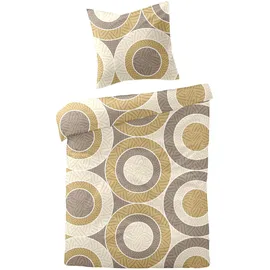 Traumschlaf Feinbiber Kreise Gold 240 x 220 cm + 2 x 80 x 80 cm