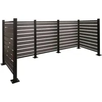 Mendler Alu Mülltonnen-Zaun HWC-K57, Mülltonnenverkleidung, Holzoptik erweiterbar 130x300x110cm -