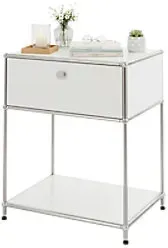 floordirekt Concept Epure Stahl Beistelltisch 500 x 400 x 650 mm Weiß
