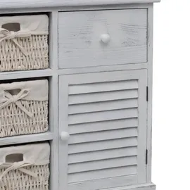 vidaXL Kommode mit 3 Körben Weiß