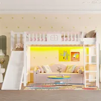 Bett Hochbett Kinderbett Mit Stauraum Rutsche 90x200 Okmyhome