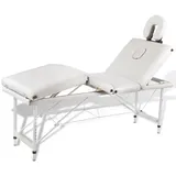vidaXL Massagetisch mit Aluminiumrahmen, faltbar 4 Zonen Creme-Weiß