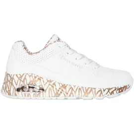 SKECHERS Uno - Loving Love Damen white durabuck/rose gold print trim 36