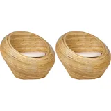 Beliani Sessel Maiori Baumwolle/Polyester/Viskose 2er Set 0 x 0 x 0 cm Beige mit Kissen