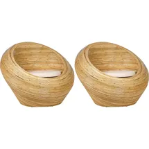 Beliani Sessel Maiori Baumwolle/Polyester/Viskose 2er Set 0 x 0 x 0 cm Beige mit Kissen