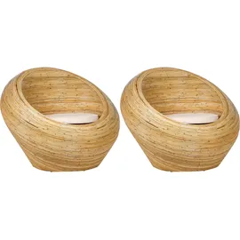 Beliani Sessel Maiori Baumwolle/Polyester/Viskose 2er Set 0 x 0 x 0 cm Beige mit Kissen