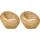 Beliani Sessel Maiori Baumwolle/Polyester/Viskose 2er Set 0 x 0 x 0 cm Beige mit Kissen