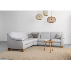 Ecksofa HOME AFFAIRE "Caldera L-Form", silber, B:270cm T:250cm, 100% Polyester, Sofas, Federkern, wahlweise mit Kopfteilverstellung, Bettfunktion, Bettkasten