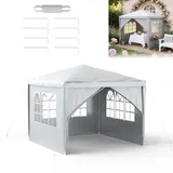 ACXIN Garten Pavillon 3x3 m mit 4 Seitenteilen, Wasserdichtes Partyzelt, Stabiler Stahlrahmen, Sonnenschutz & Wetterfest, Oxford-Gewebe, Gartenpavillon oder Grillpavillon fur Party und Camping, Grau
