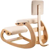 Uimoso Ergonomischer Kniestuhl mit Polsterung, Beige, Verstellbar für Homeoffice