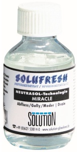 SOLUFRESH NEUTRASOL Duftkonzentrat, Geruchsneutralisator mit langanhaltender und hygienischer Dauerfrische, 1 Karton = 4 Falschen à 100 ml, MIRACLE (Abfluss, Gully, Moder)