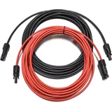 Smartec Solarkabel Verlängerungskabel Rot/Schwarz 4 - 6mm2 mit montiertem Stecker 2x 8m 4mm2