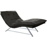 W.Schillig Relaxliege daily dreams Leder 95 x 91 x 170 cm grau mit Kissen