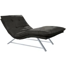 W.Schillig Relaxliege daily dreams Leder 95 x 91 x 170 cm grau mit Kissen