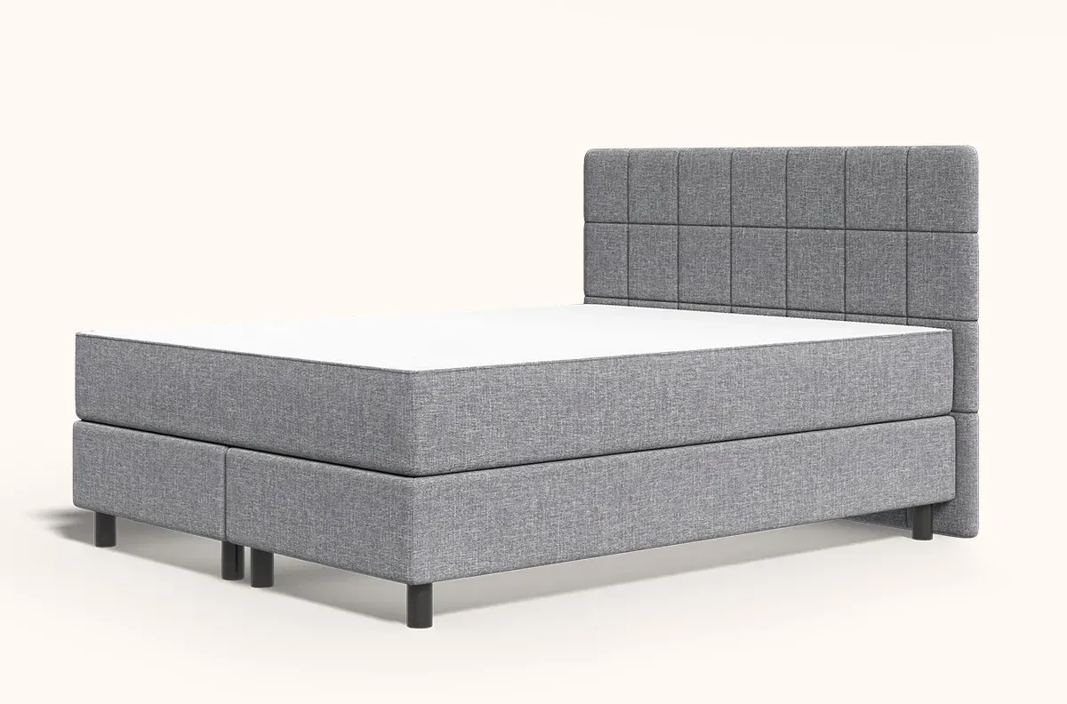 Emma Original Boxspringbett 180x200 cm - dunkelgrau - Füße Schwarz - Kopfteil klassisch