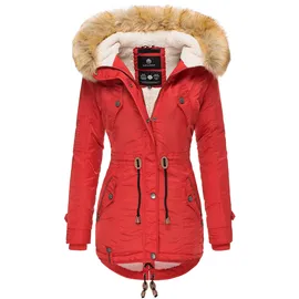 Navahoo Damen Hochwertiger Wintermantel Winterparka mit großem Kunstfell La Viva