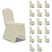 vidaXL Stuhlhusse Creme 18 Stk.