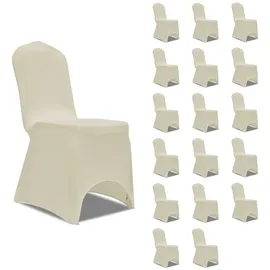 vidaXL Stuhlhusse Creme 18 Stk.