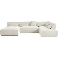 Lisa Design Onyx - wohnlandschaft modularen rechten Winkel - 7 Sitzplätze - aus 3D-Mesh-Gewebe , Beige - Beige
