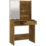 vidaXL Schminktisch mit LED Braun Eiche 74,5x40x141 cm