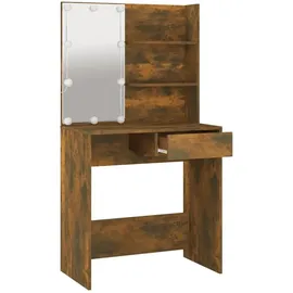 vidaXL Schminktisch mit LED Braun Eiche 74,5x40x141 cm