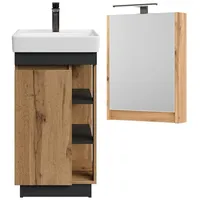 Planetmöbel Badmöbel Set Nyx Waschtisch 50 cm Wotan Eiche