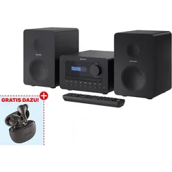 SHARP HiFi-Anlage XL-B520D + INTENSO In-Ear Kopfhörer Buds T300A, schwarz
