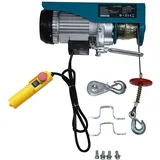 KATSU Elektrischer Seilhebezug 400KG 1000W mit 18M Stahlseil Hebezug Seilzug und Fernbedienung Elektrische Seilwinde Motorwinde Elektroseilzug für Garage, Autowerkstatt, Deckenhebebühne