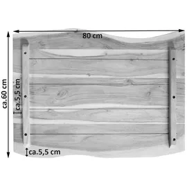 Sam Tischplatte Baumkante Akazie Natur 80 x 60 cm CURT