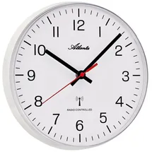 paragon (atlanta) Funkwanduhr Clear Line Kunststoff Weiß