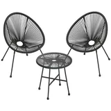 Songmics Balkonmöbel 3er Set, Gartenmöbel-Set, 2 Stühle