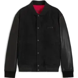 HUGO für Herren. 50541881 Laxe Jacke schwarz (L), Lässig, Leder