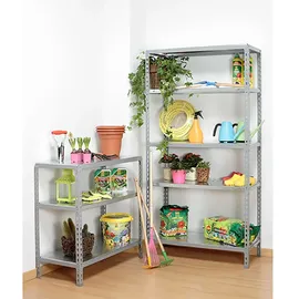 simonclick SimonRack Metallregal, 2500x800x500 mm, 6 Ebenen, Metallboden, 180 kg Biegepunkt, Anthrazit/Verzinkt - Simonclick