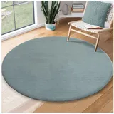 the carpet Teppich »Relax round«, rund, 16 mm Höhe, waschbarer Wohnzimmer Teppich modern rutschfest blau