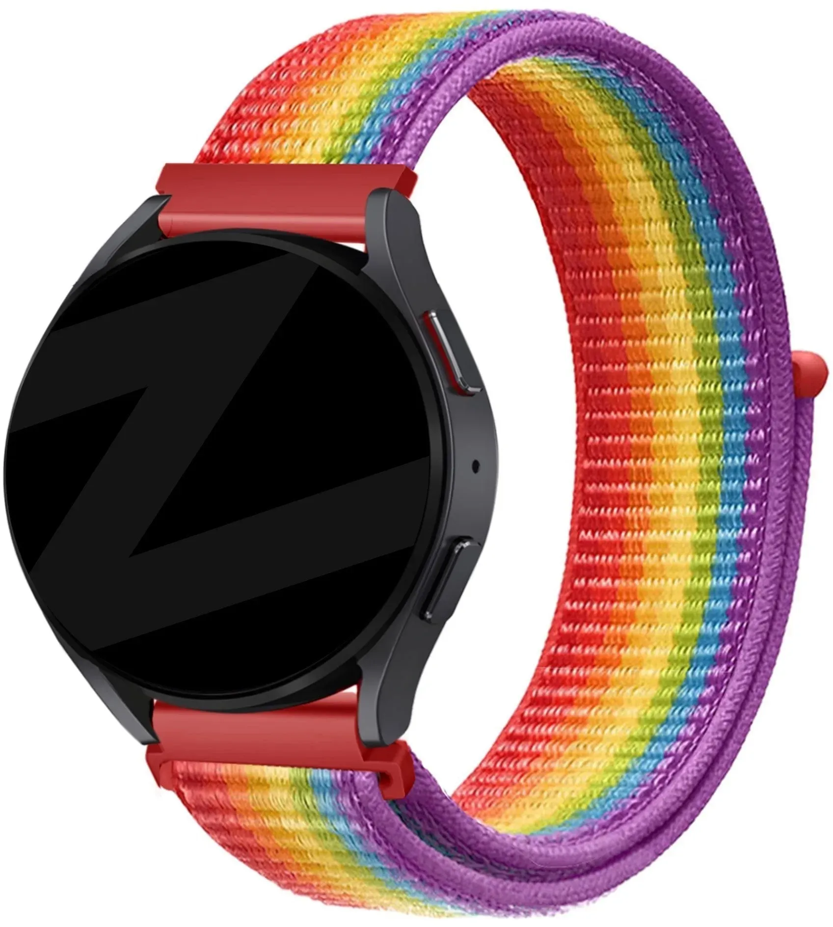Bandz Actyve Smartwatch 20mm Armband Nylon für Actyve Smartwatch 20mm - Regenbogen - Klettverschluss