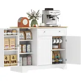 HOMCOM Buffet Küche, Aufbewahrungsmöbel mit 3 Türen, Schublade, Türregale und verstellbarem Regal, moderner Stil, für Esszimmer, Wohnzimmer, Küche, 105 x 40 x 83 cm, weiß   Aosom