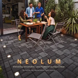 ledscom.de 2x LED Pflasterstein NEOLUM für außen, IP67, eckig, 10 x10cm, inkl. GX53 RGB Leuchtmittel, 670lm, Smart Home