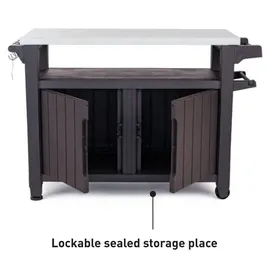 KETER Grilltisch 2-türig graphit 134 cm x 52 cm x 90 cm