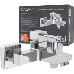 Wannenmischeinheit EISL "CALVINO", silber (chrom), B:21cm H:9,5cm, Messing, Armaturen